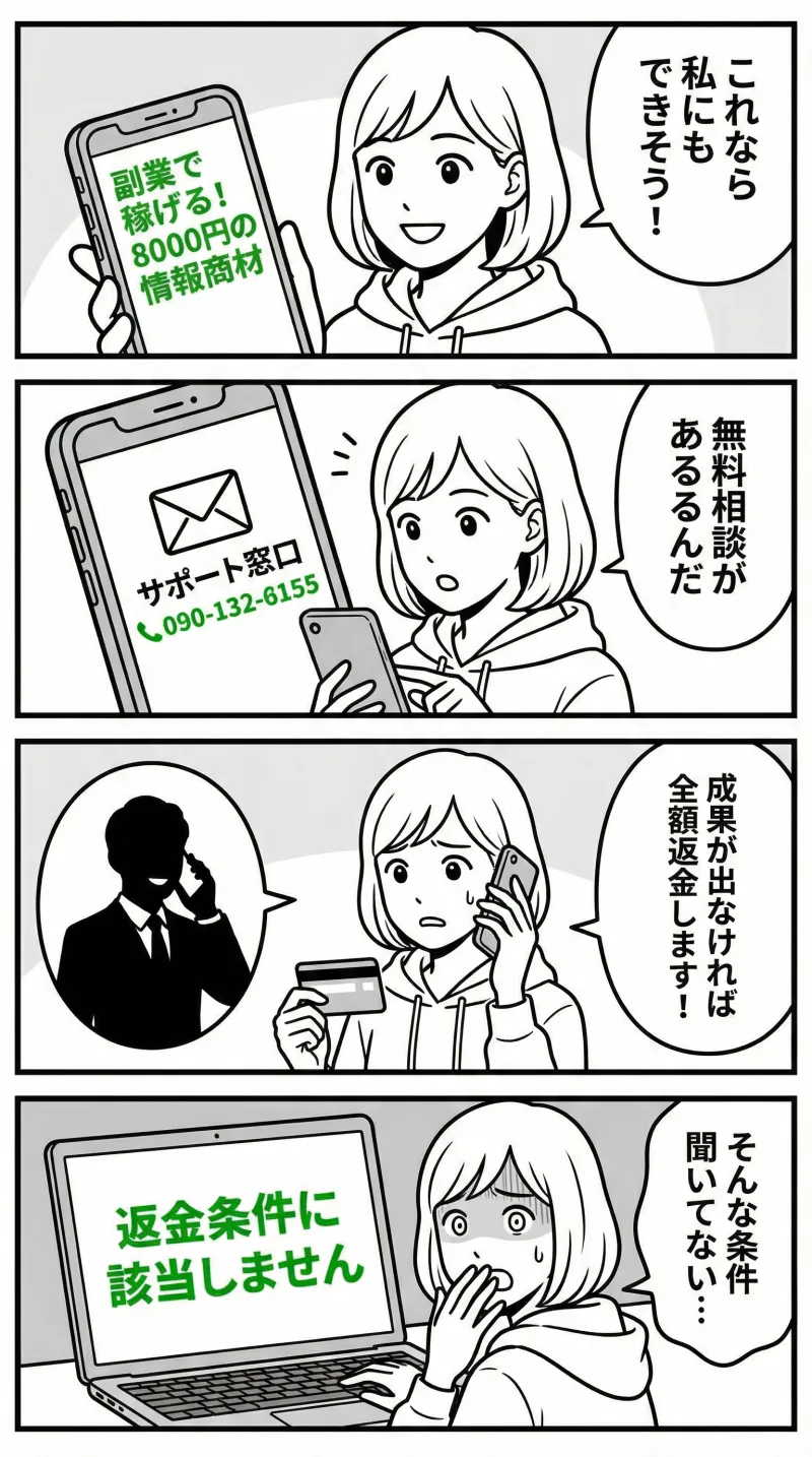 事例1：安価な情報商材から高額商品へ