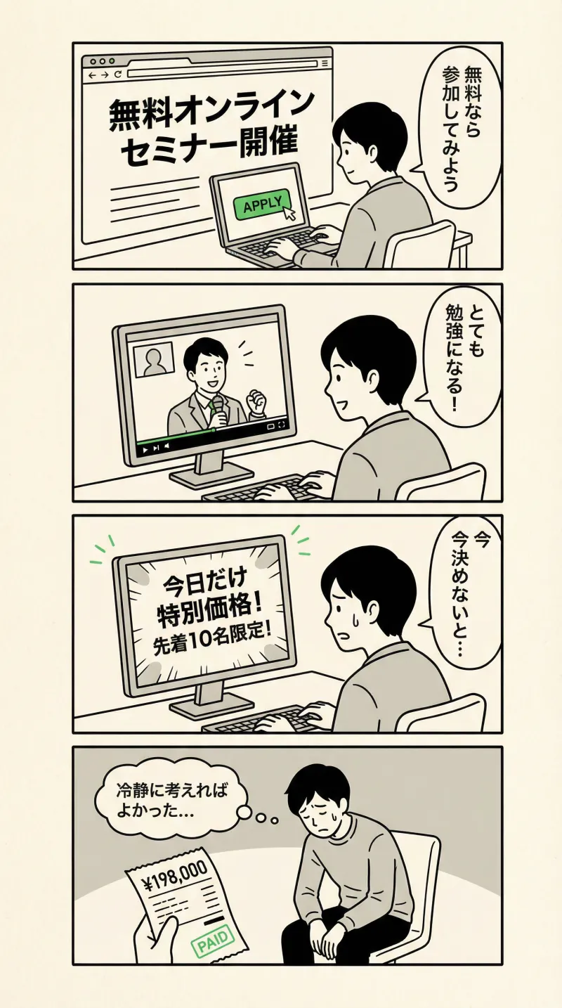 事例2：無料セミナーから高額契約へ